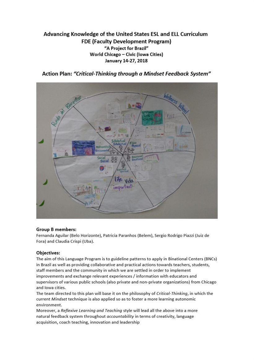 Capa do Action Plan 'Critical-Thinking through a Mindset Feedback System' — FDE 2018