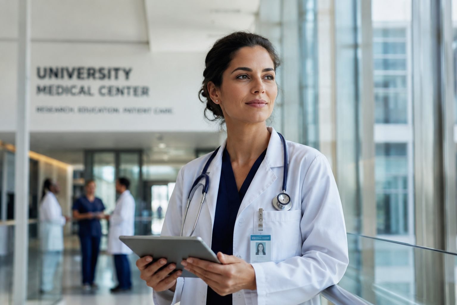 Médica em um hospital universitário — residência médica internacional com inglês da ESP School